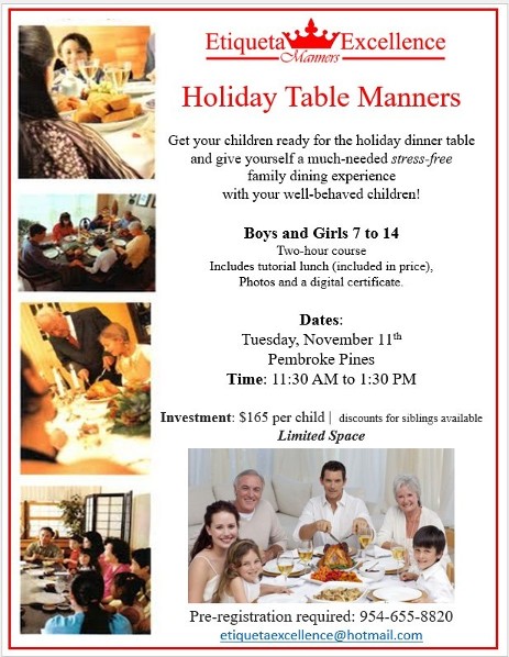 Holiday Table Manners Holiday Table Manners